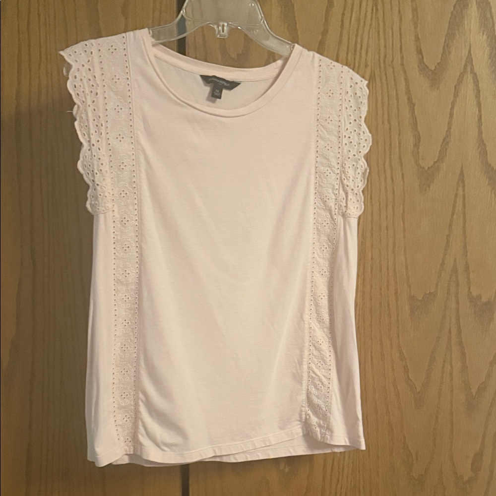 Banana Republic Light Pink Eyelet Sleeve Blouse